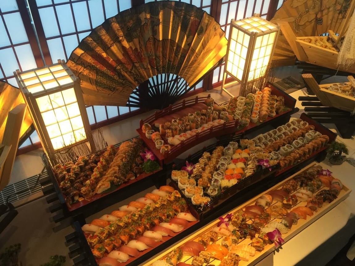 Sushi served to guests at an event