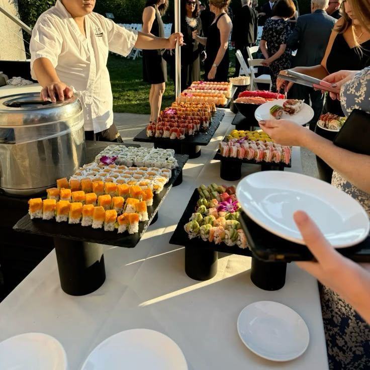 Grand sushi buffet display